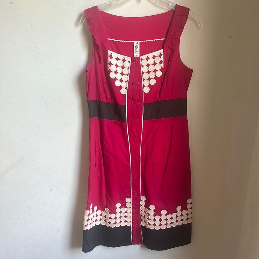 Floreat Pink and White Sleeveless Sundress